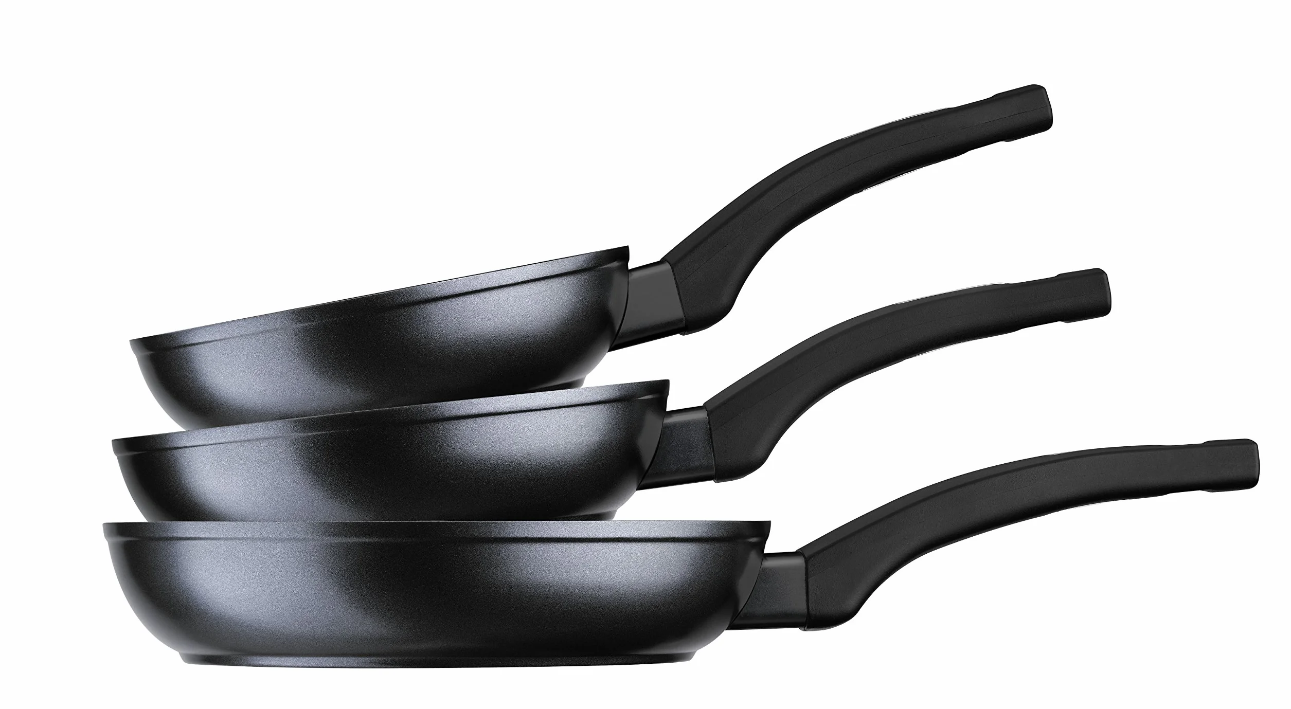 Monix Set de 3 Sartenes Aluminio Forjado Antiadherente sin PFOA Negro 18 22 26 cm