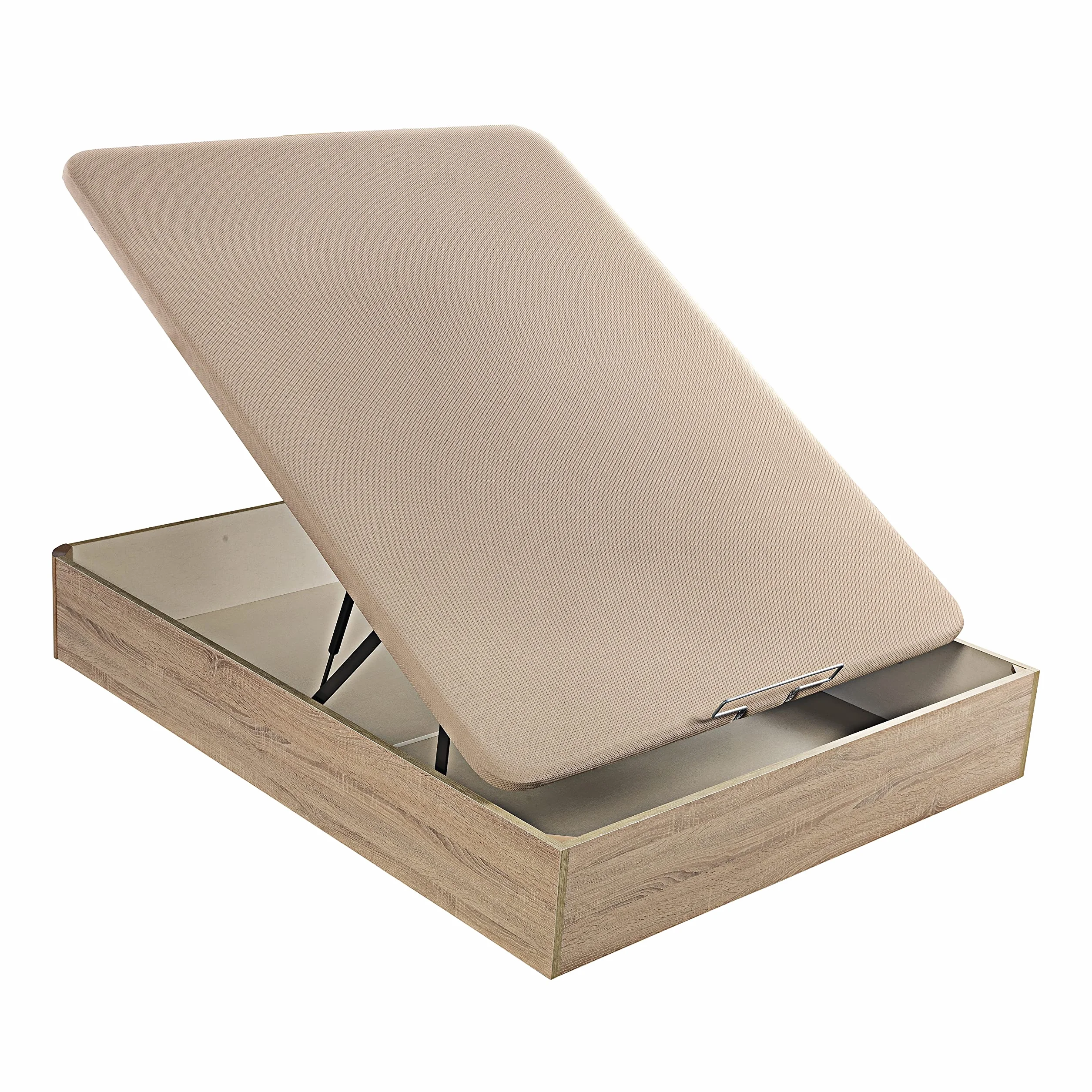 What The Sleep | Canapé Abatible de Madera Gran Capacidad | 135x190 | Montaje y Retirada Usado Incluido | Natural | 32 cm | Apto Todos Colchones | Esquinas Delanteras Redondeadas | Storage Bed