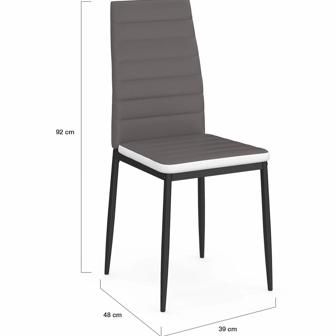 Juego de 6 sillas romana grises diadema blanco comedor
