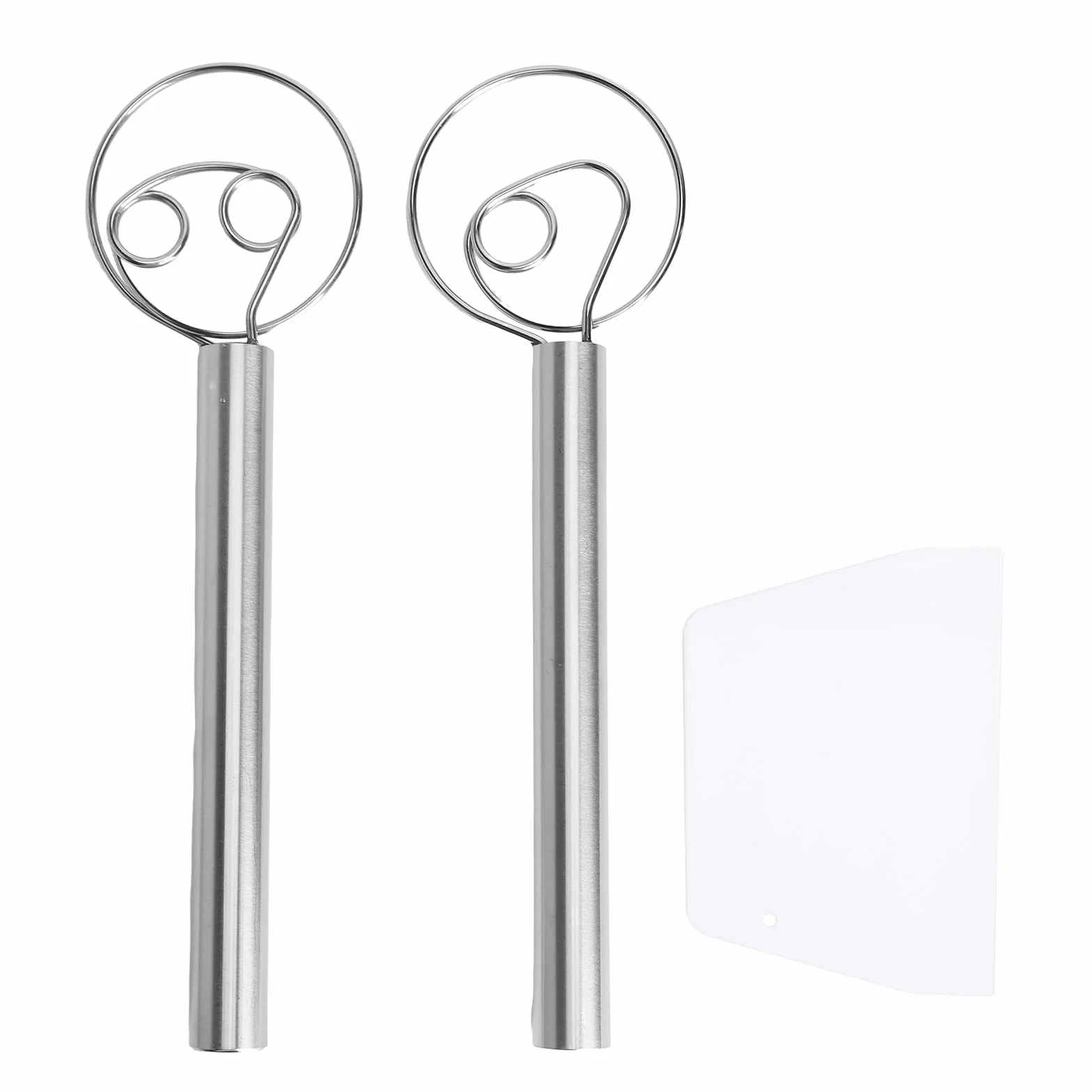 Batidor Danés Acero Inoxidable 304 para Masa Pizza Pan Doble Espiral