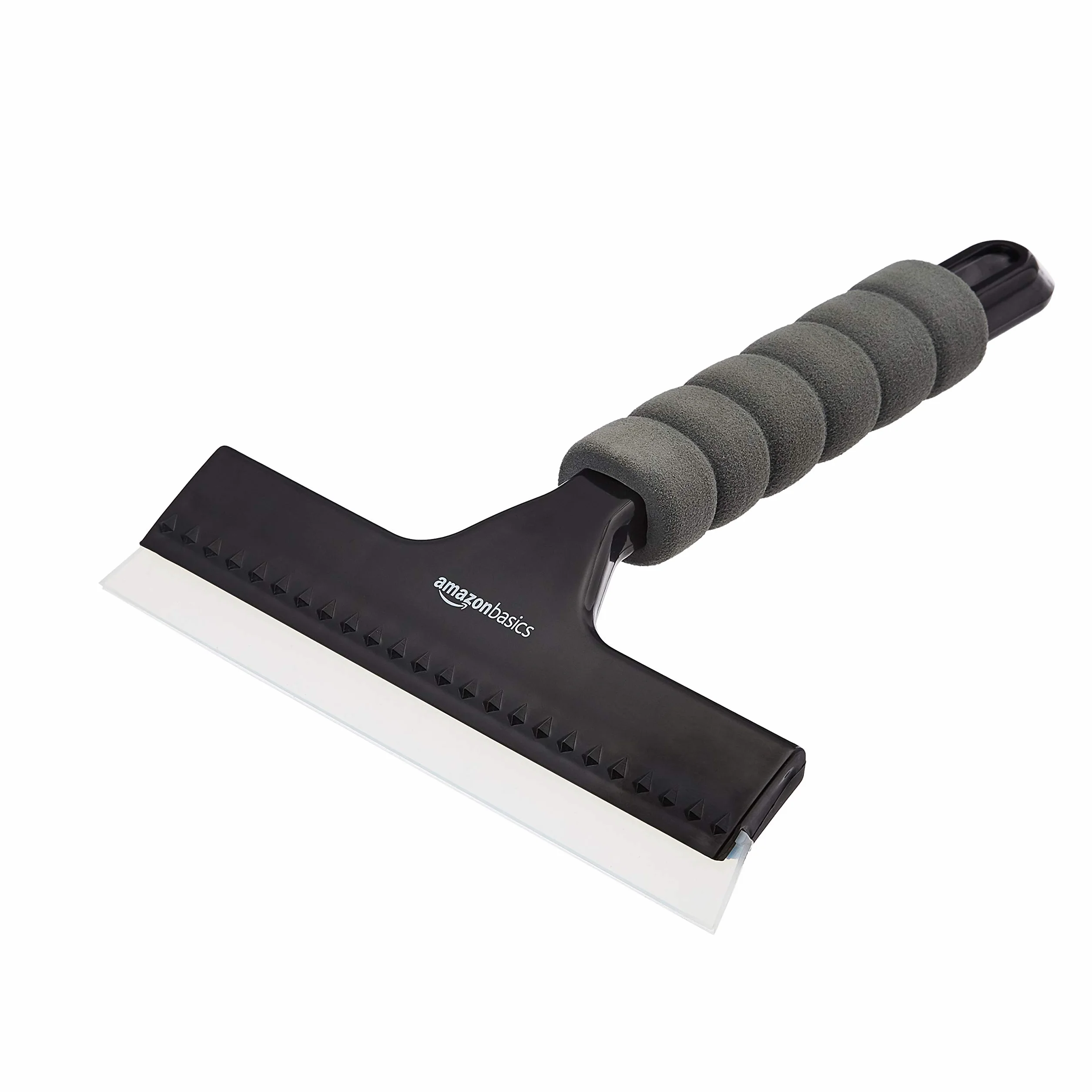 Amazon Basics Rasqueta limpiacristales mango, para ventanas, espejos, coches, Negro
