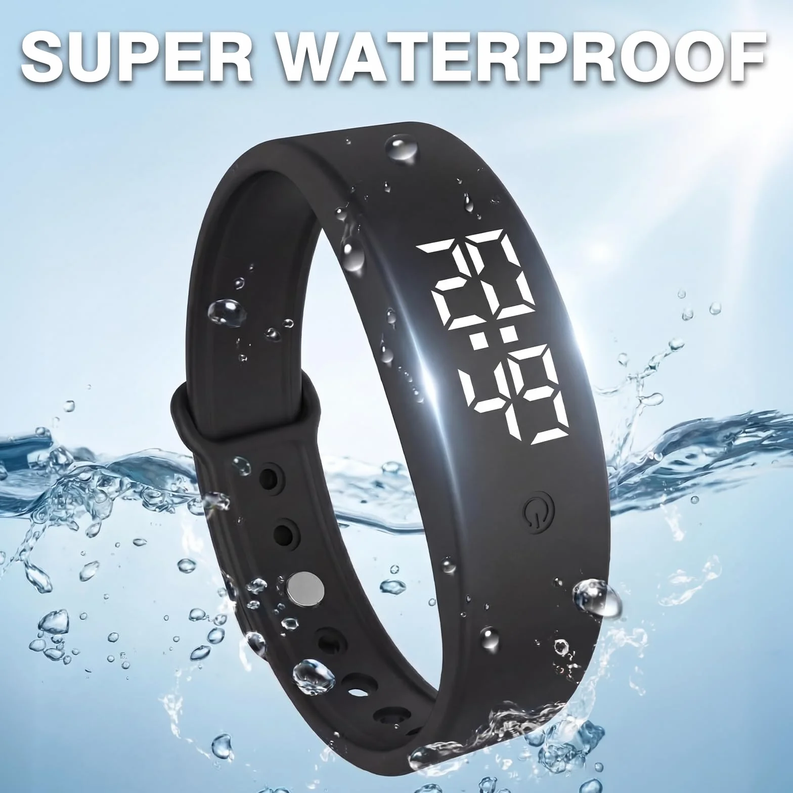 Pulsera Despertador Vibratorio, 2026 Neuvo Pulsera Multifuncional, 10 Alarmas Vibratorias Programables, Resistente al Agua Reloj Pulsera Despertador para Adultos, Persona con Deficiencia Auditiva