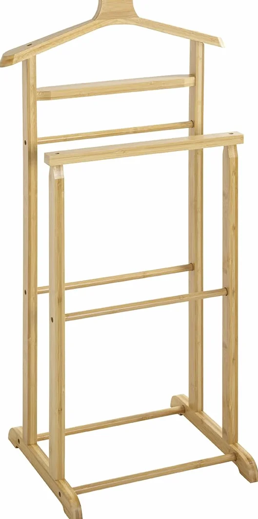 HAKU Valet de hombre Bambú natural Perchero 48 x 96 x 35 cm Estilo Escandinavo