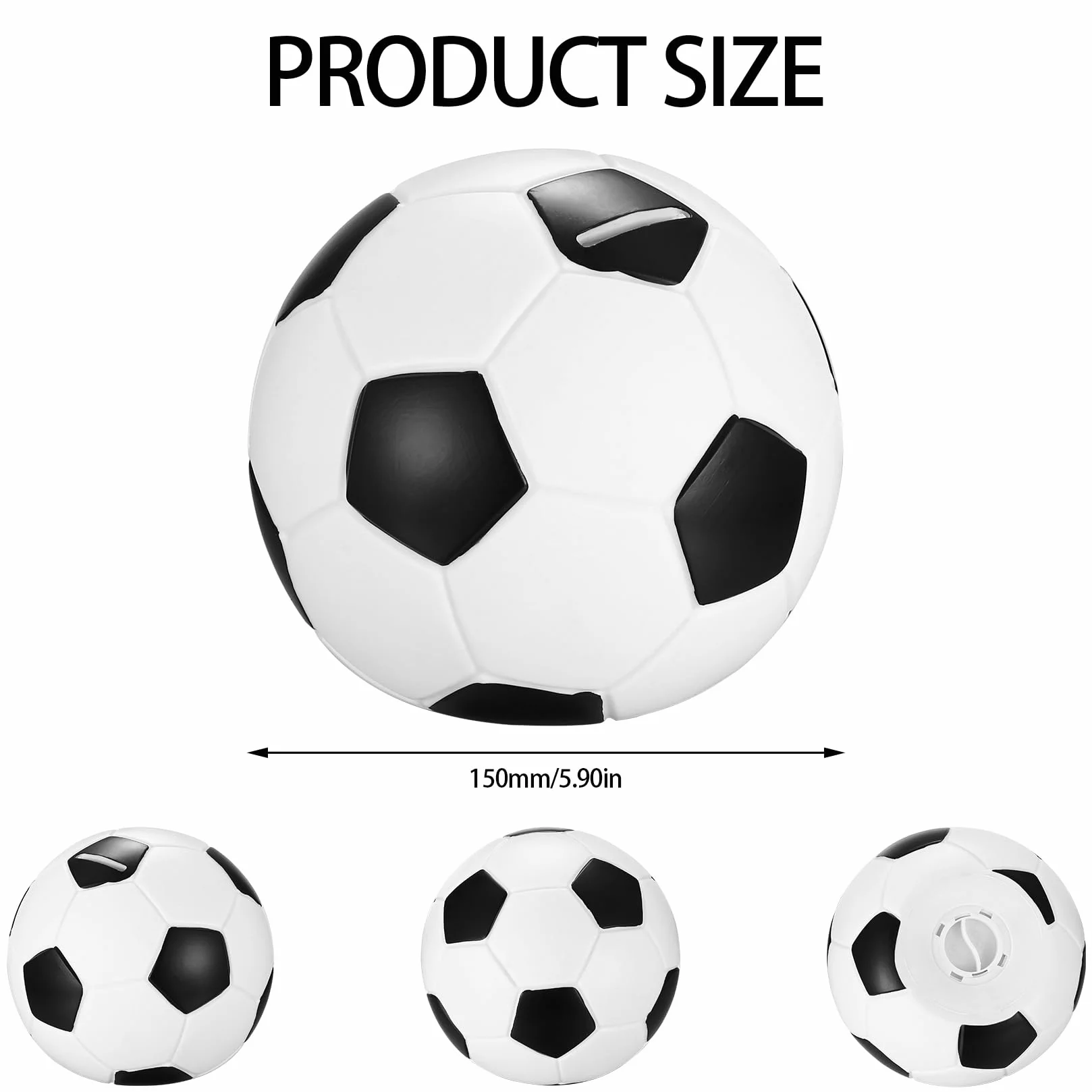 Hucha de Fútbol 14x14x15cm Alcancía Blanca y Negra para Niños Adultos