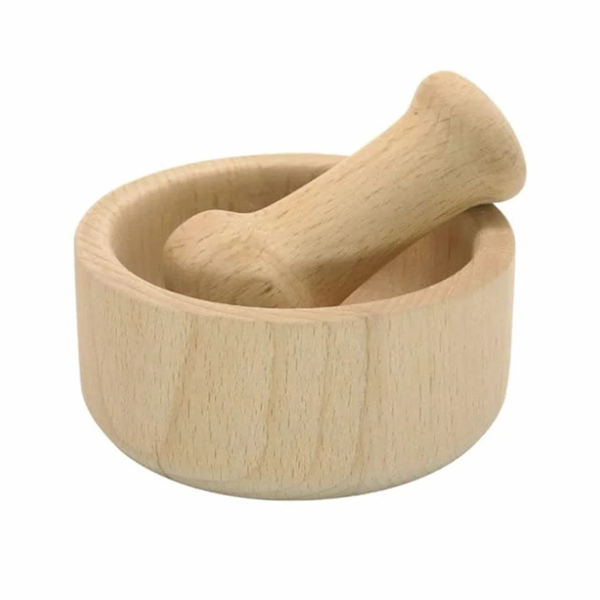 Fackelmann 30965 - Mortero y maza de Madera, 10 x 4 centímetros