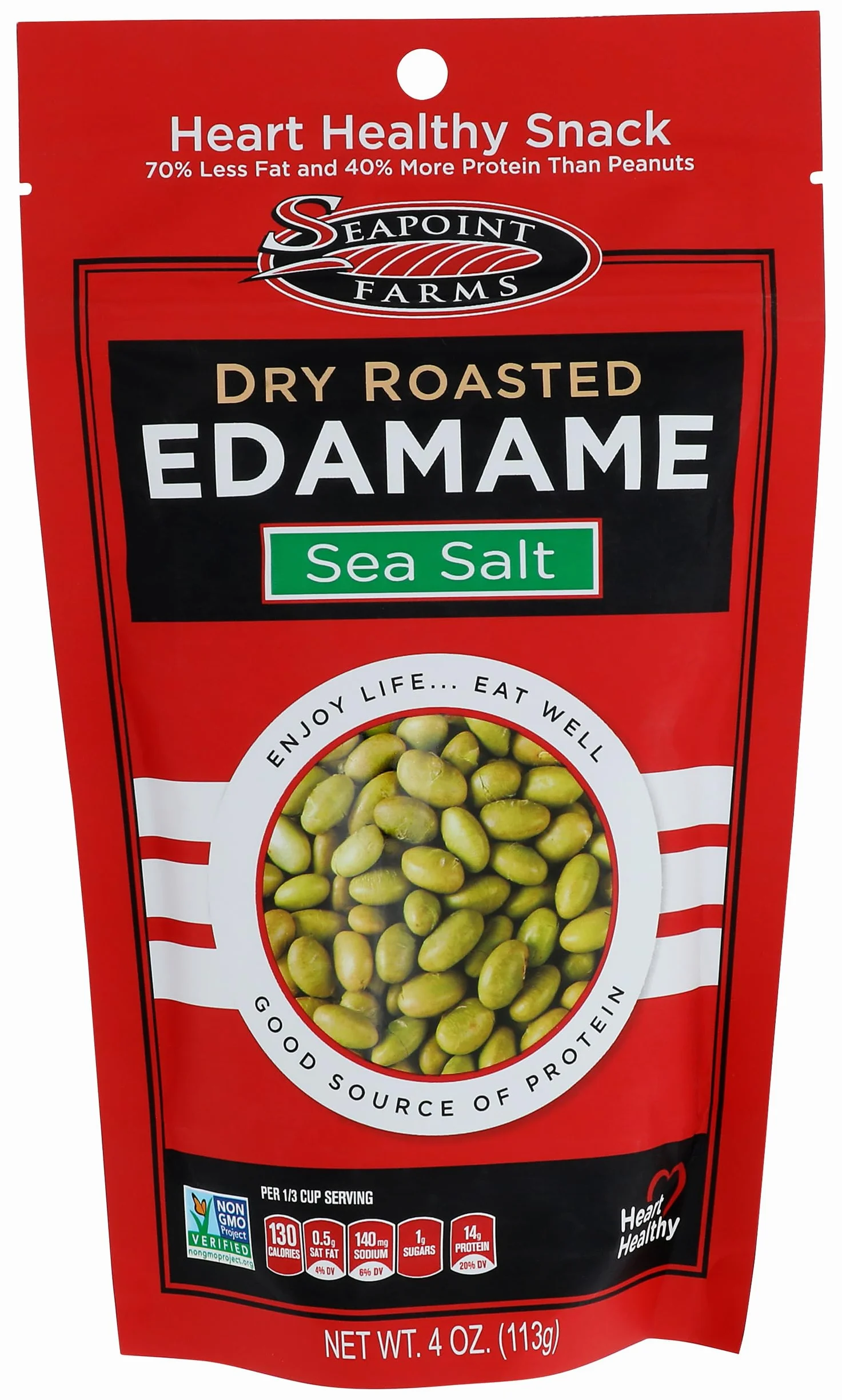 Seapoint Farms Dry Roasted Edamame Lightly Salted Pouches 4 oz