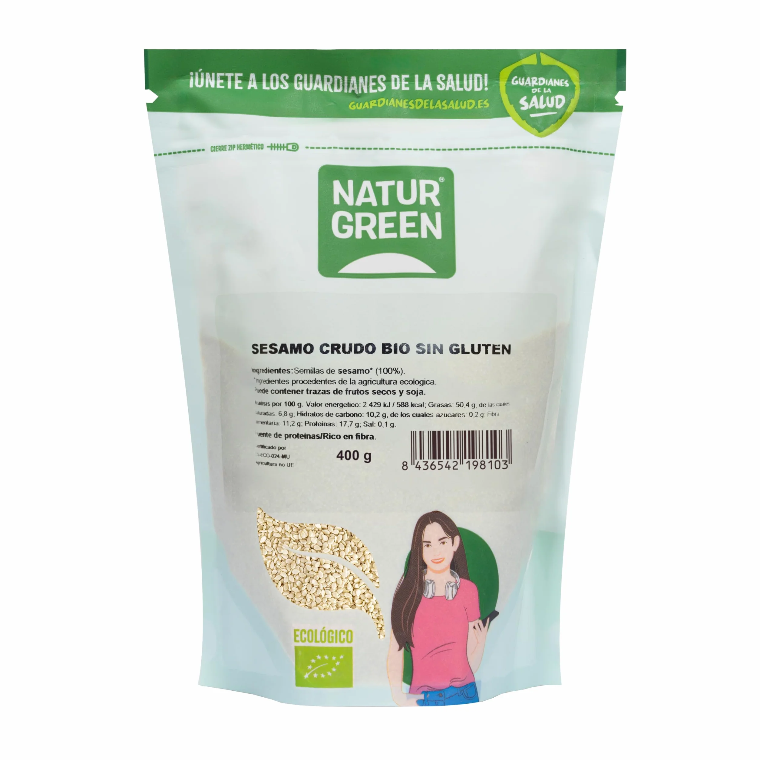 Semillas de Sésamo Crudo Bio NaturGreen 400 g Sin Gluten Ecológicas