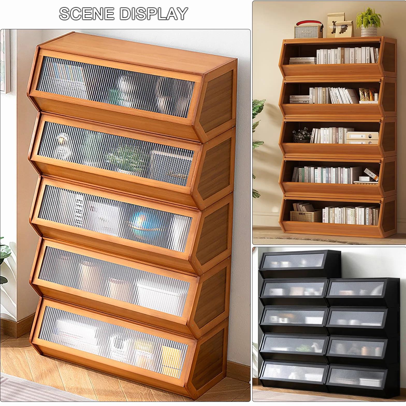 Baúles de Almacenamiento apilables de Madera Maciza, Caja de Almacenamiento Modular, organizadores de Almacenamiento para Armario, Armario de Entrada para Libros, bocadillos, Juguetes