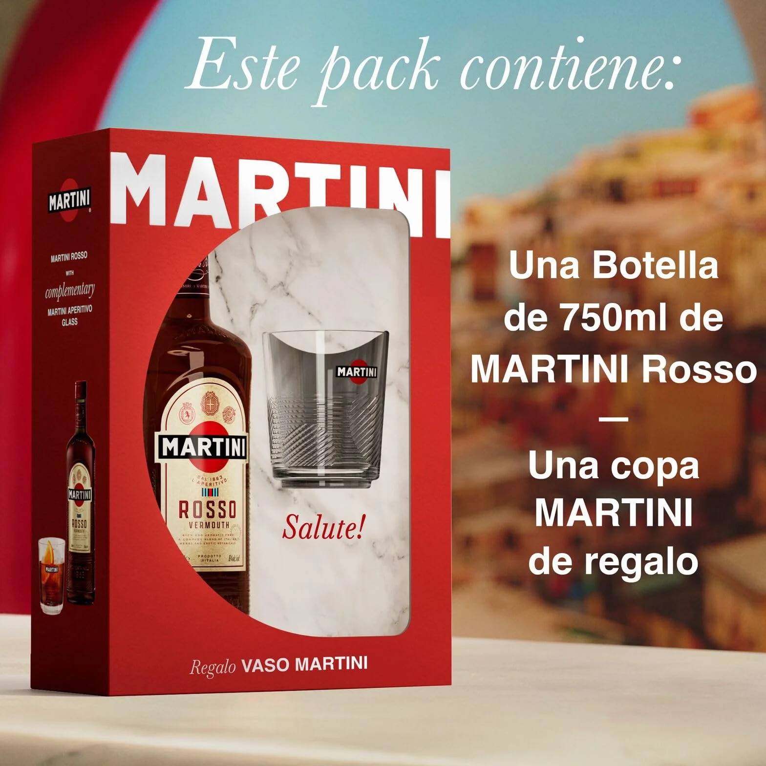 MARTINI Rosso Vermouth Aperitivo 750 ml 15% vol Estuche de regalo