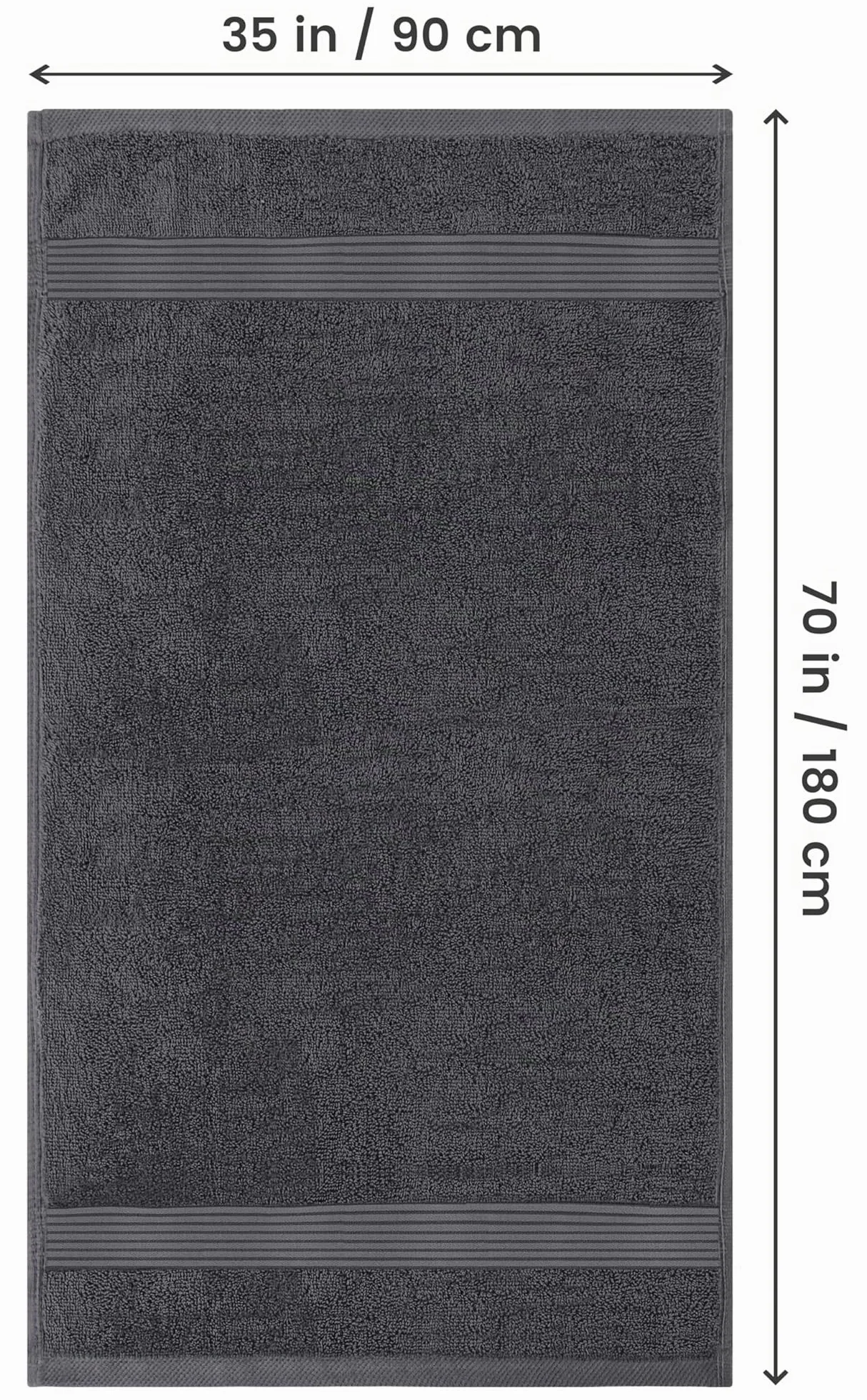 Utopia Towels - 2 Lujosa Sábana de Baño Jumbo - Toalla Extra Grande 100% algodón, Muy Absorbente y de Secado rápido - Toalla de Hotel Super Suave (180 x 90 CM, Gris)