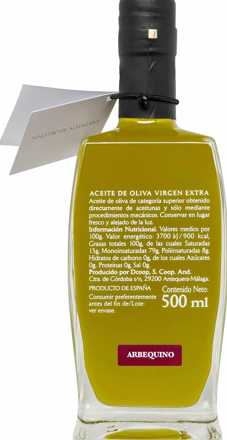 DCOOP Aceite de Oliva Virgen Extra Arbequina Sin Filtrar 500ml