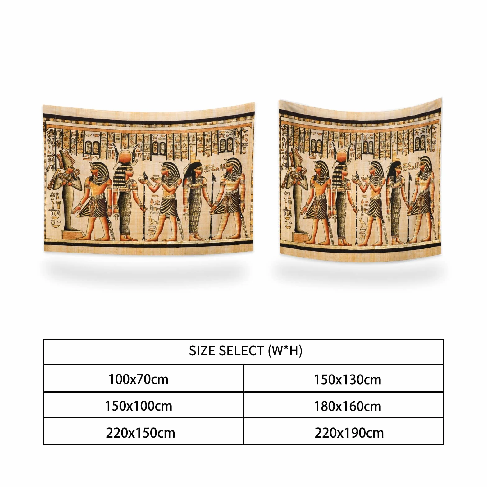 YONGFOTO 100x70cm Antiguo Egipto Tapiz Faraón Dios Osiris Hathor e Isis Símbolo Civilización antigua Colgar en la pared Tapices para casa Decoración mural Manteles Manta