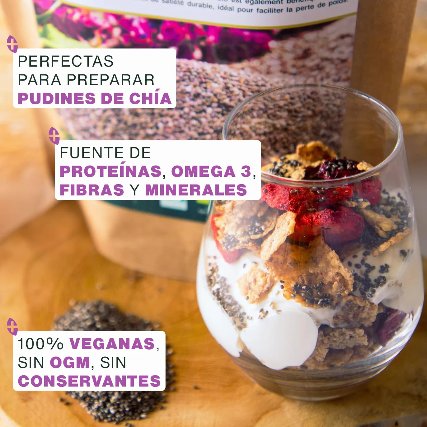 Semillas de Chía BIO 1KG Orgánica Proteínas Omega 3 Salud Cardiovascular