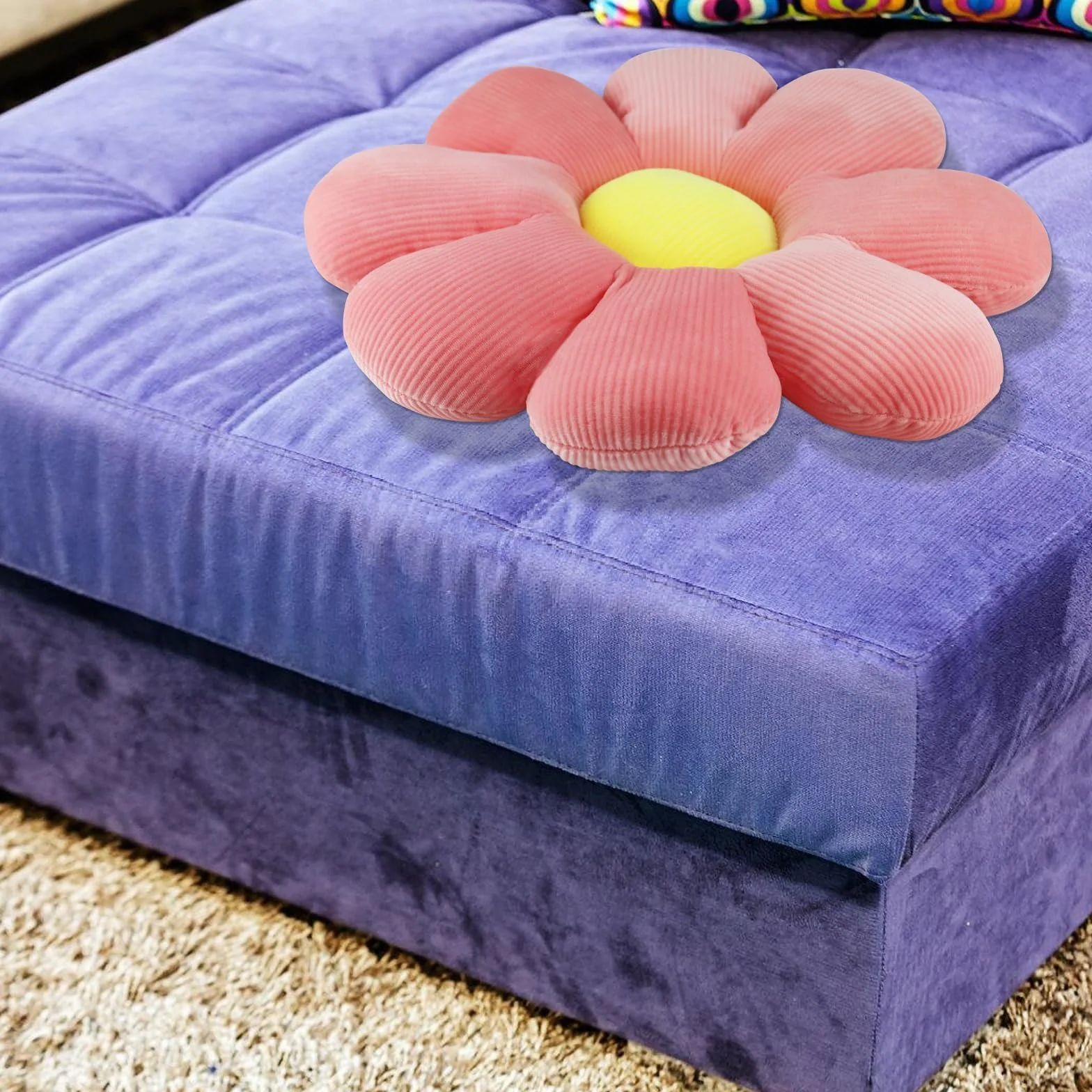 Cojines de suelo margarita flor para cama sofá silla