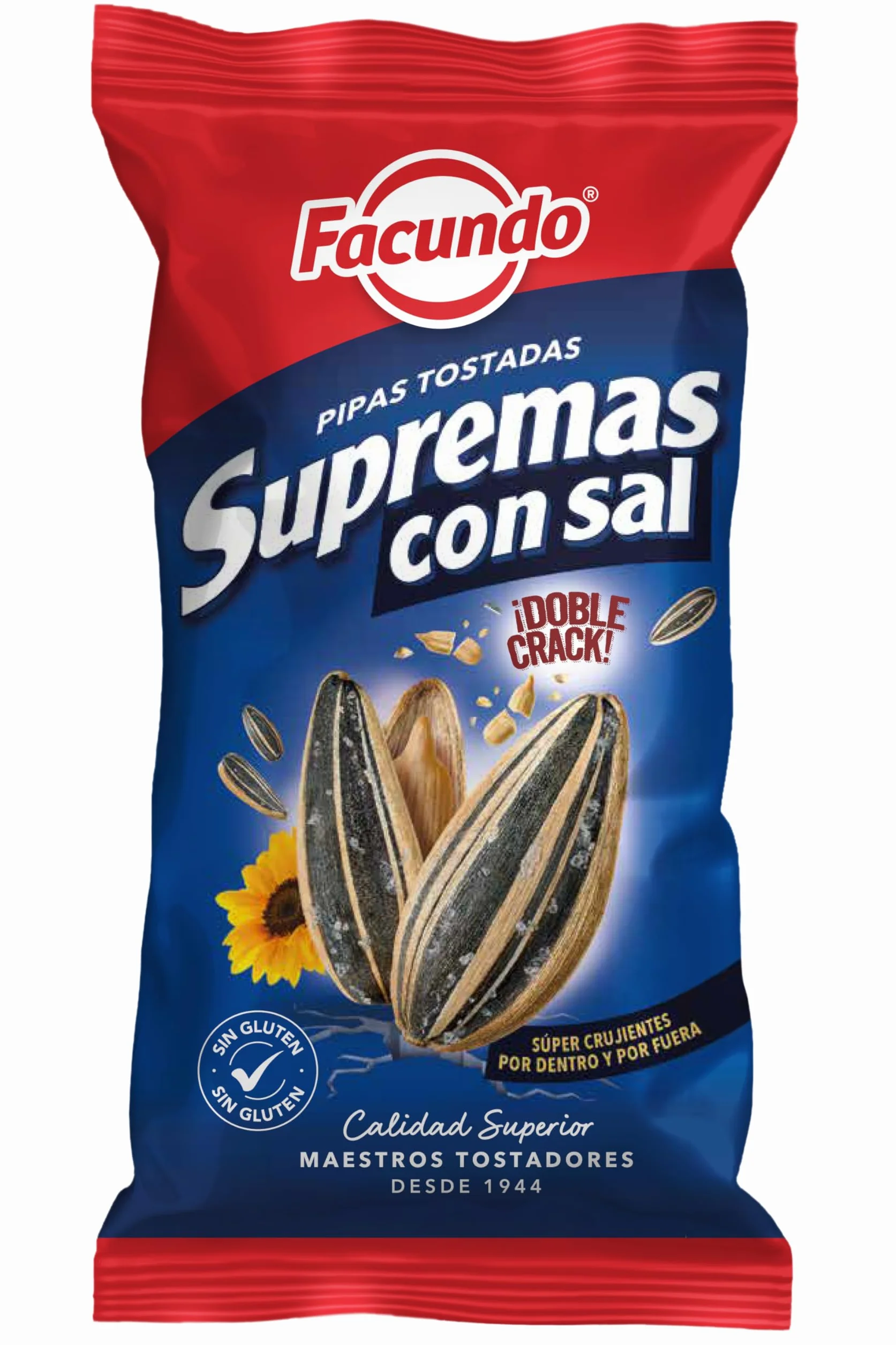 Facundo Pipas de Girasol Tostadas con Sal 100g Extra Crujientes Doble Crack