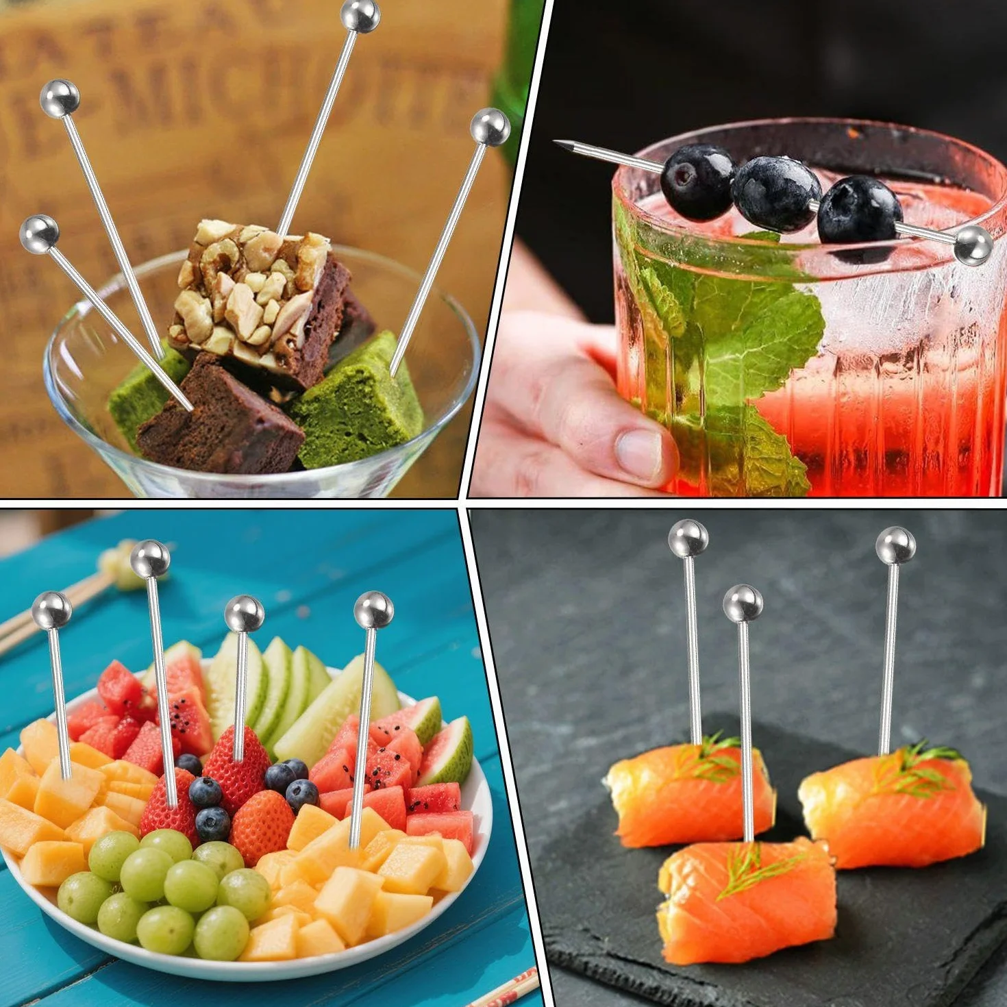 Letreros De Frutas De Acero Inoxidable Creativos, Letreros De Cócteles Y Herramientas De Cocina