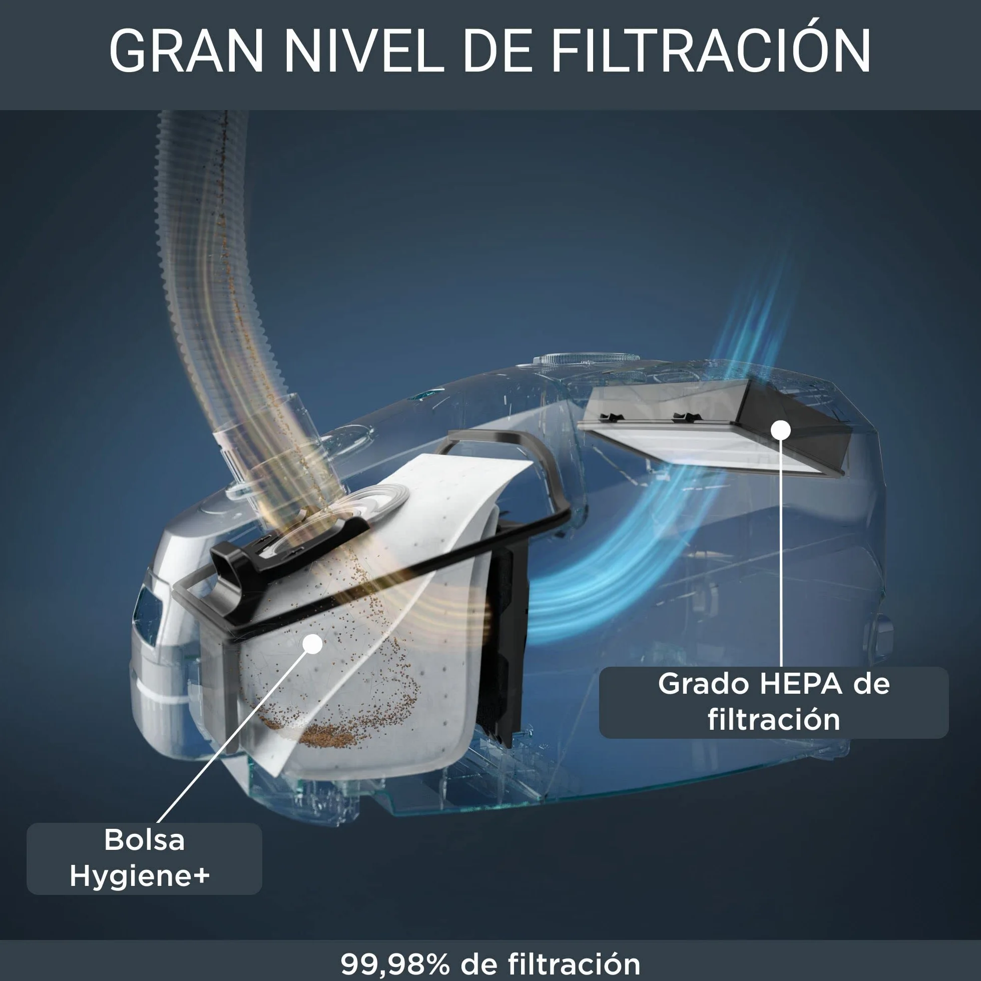 Rowenta Force Max Silence - Aspirador con bolsa de 900 W, hasta un 82% reciclable, gran filtración HEPA más de 99,98%, depósito de 4,5 L, cable de 8,4 m, incluye accesorios tapicerías, negro