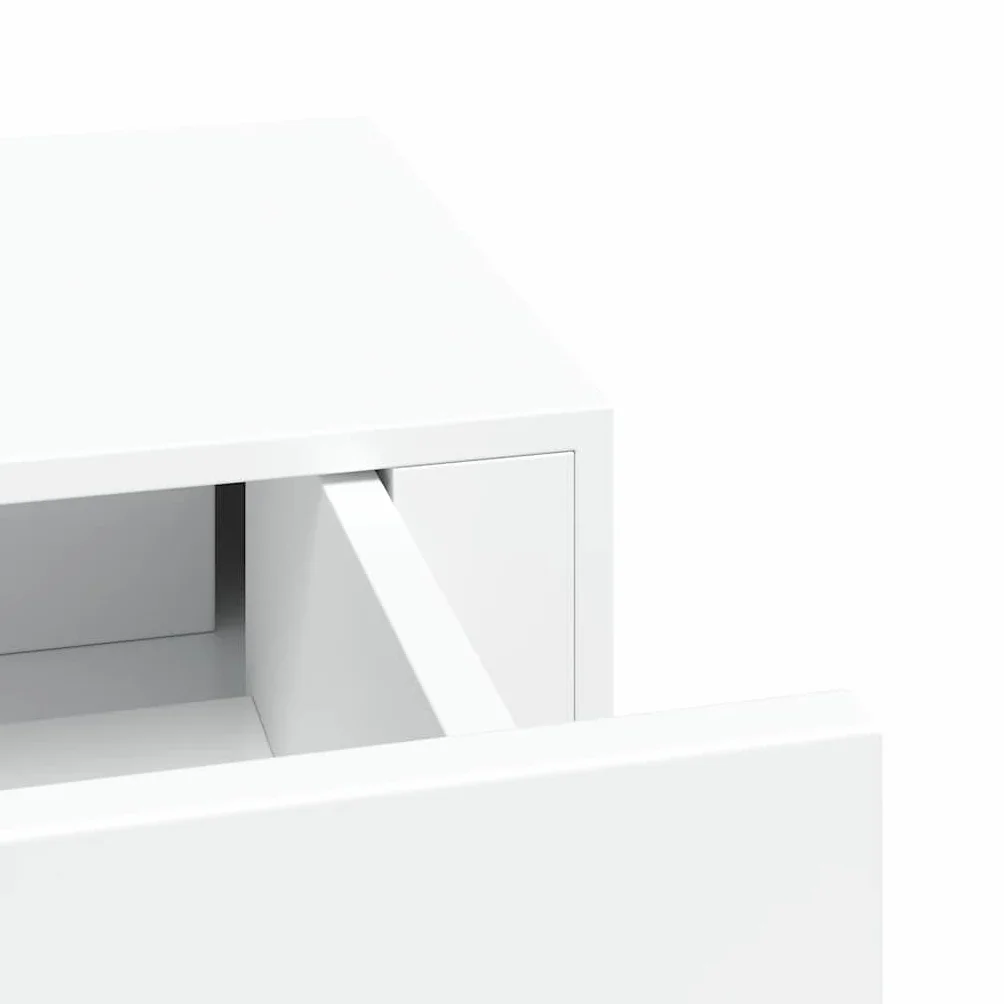 VidaXL Estante Flotante con Cajón MDF Blanco 60x23,5x10 cm