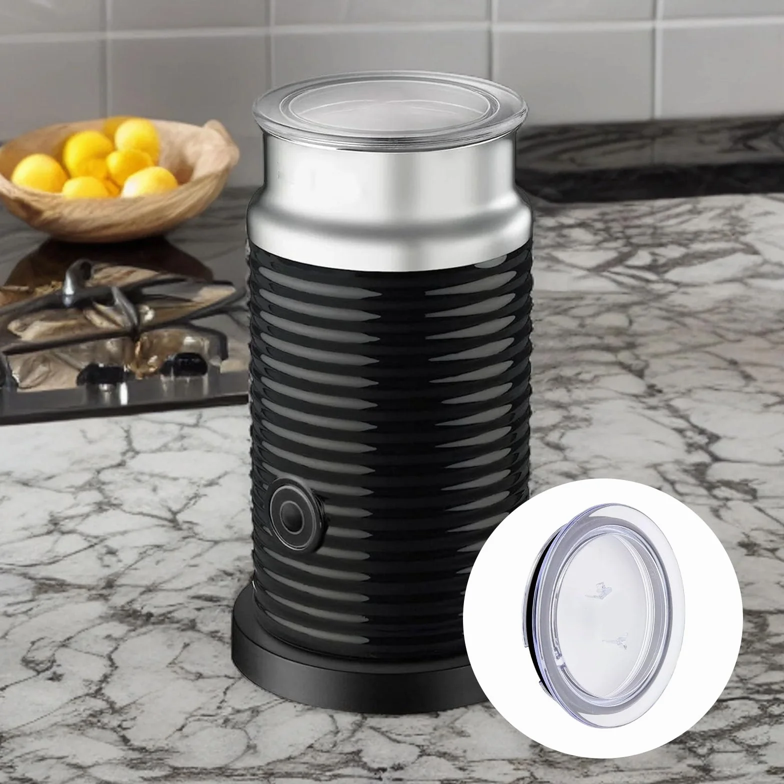 Tapa espumador de leche, piezas de repuesto para Nespresso Aeroccino 3, 3R 3R 3594 Citiz EN266 EN267 3594 piezas 93271 (transparente)