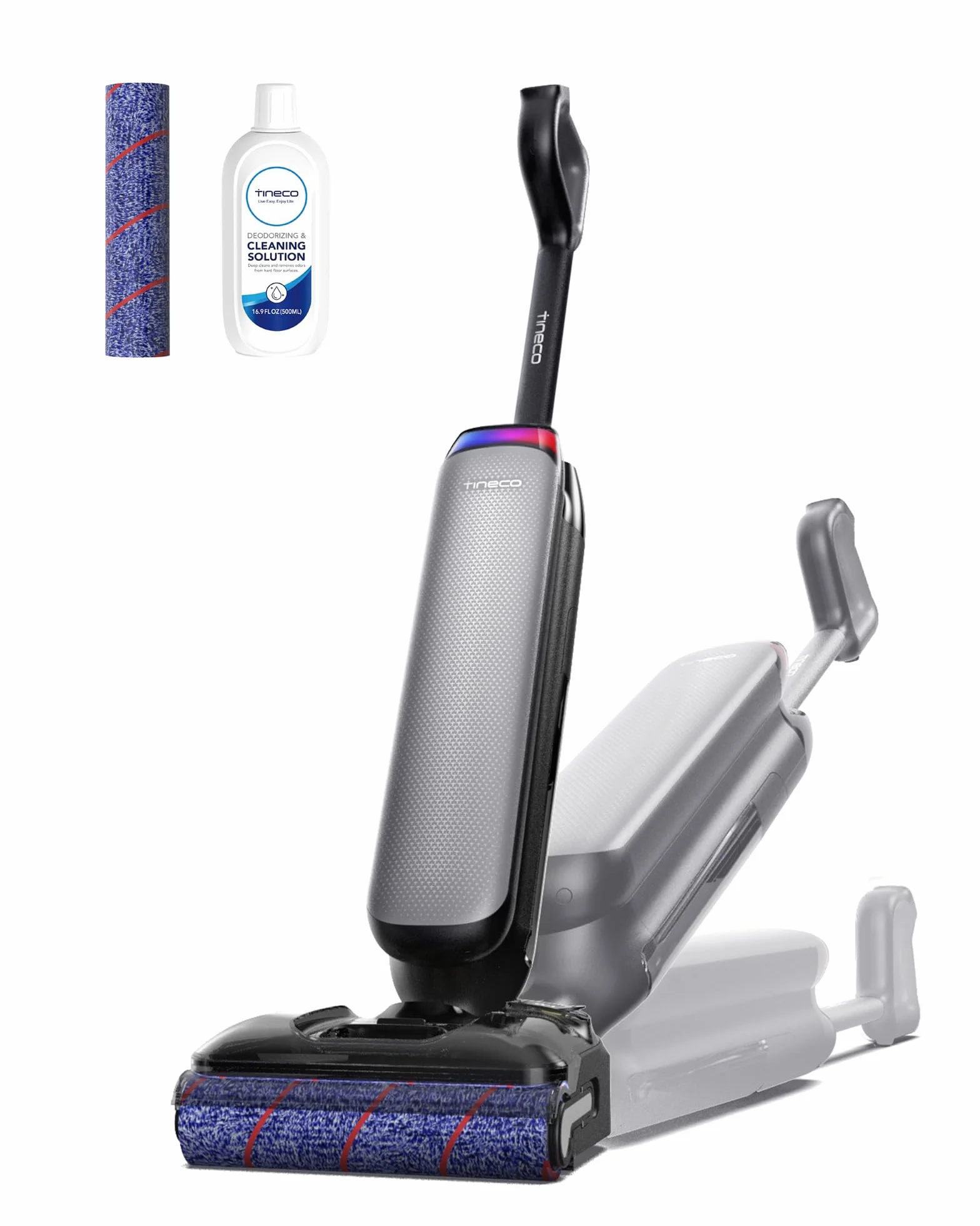 Tineco Floor One S7 Artist Aspiradora en seco y húmedo, Succión de 22 kPa, Diseño antienredos DualBlock - Secado rápido a 85 °C - 50 min de autonomía - Limpieza de Bordes por Ambos Lados