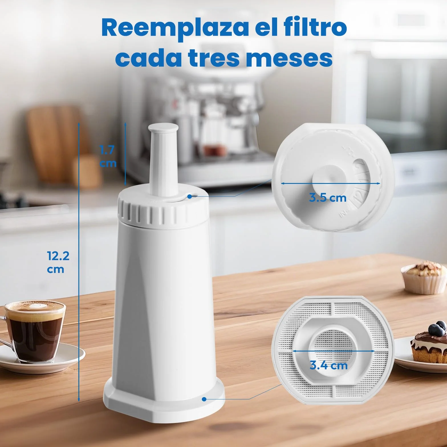 Filtro de agua de repuesto Sage SES008WHT0NEU1 compatible Barista Express (3)