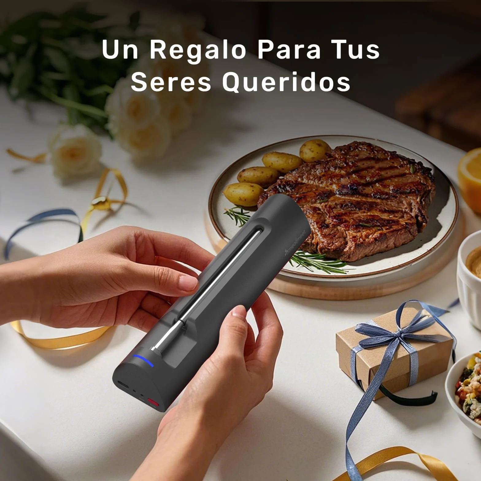 S Pro - Termómetro inalámbrico para carne con Bluetooth, 6 sensores de temperatura funcionan al mismo tiempo, precisión ± 0,1 °C, control de aplicaciones con temporizador y alarma, IP69