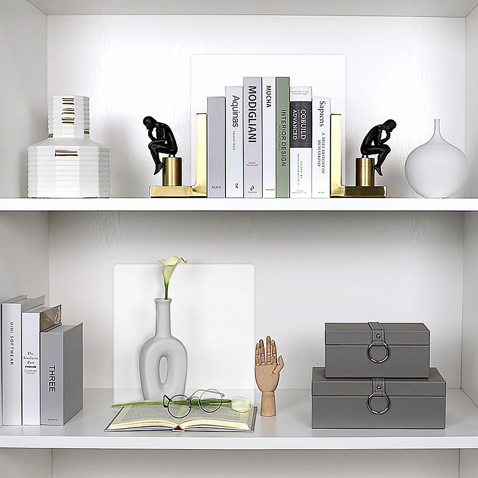 10 piezas separadores de estante, divisores de estante para armarios, PVC insonorizado transparente, divisor de estante de acrílico para estanterías, armarios de dormitorio y cocina, organización