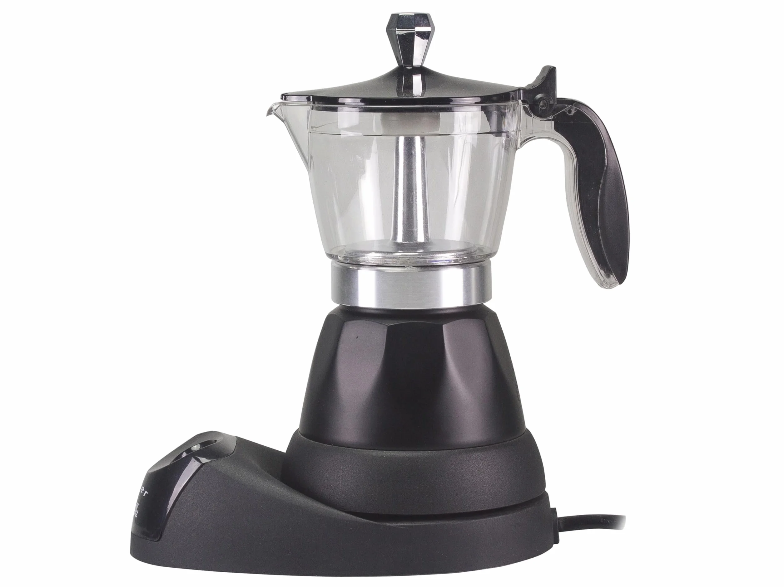 BEPER BC.040N Cafetera Eléctrica Moka Pot, 3 tazas, Auto-Off, Negro