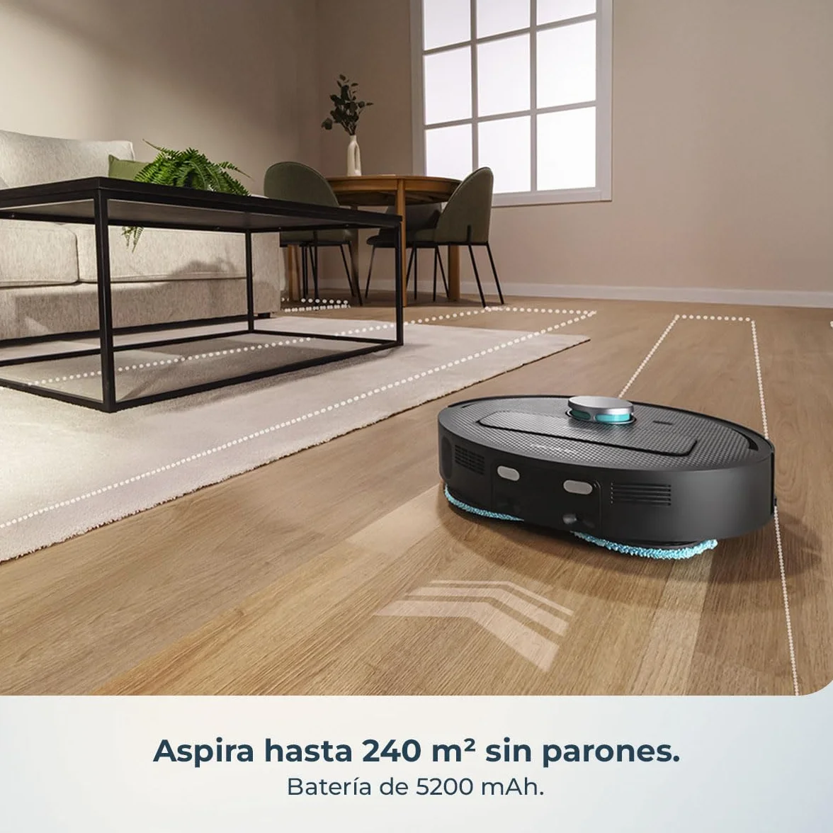 Cecotec Robot Aspirador y Friegasuelos con Base de Autovaciado y App Conga X50 X-Treme. Navegación Láser, Mapeo Interactivo, 15000Pa, Autonomía 240mins, Mopas Elevables, Base con 3 Depósitos