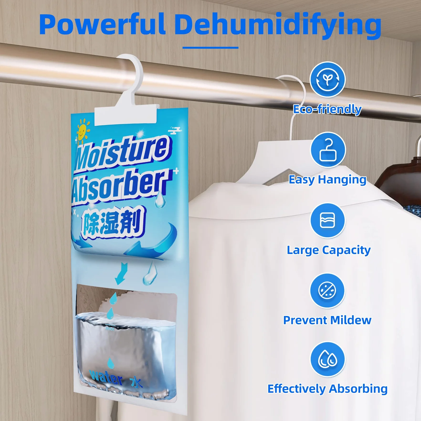 CONOPU 10 Piezas x 248 g (2,5 kg) Deshumidificadores Armarios, Antihumedad, Absorbentes de humedad para Colgar, Eliminar la Humedad para Armarios, Cuartos de Lavado, Eliminar Olores Desagradables