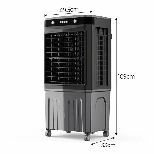Bilake Climatizador Evaporativo Industrial Portátil Humidificador Enfriadores para Naves y Locales con 4 Packs de Hielo 100W 45L 3 Velocidades