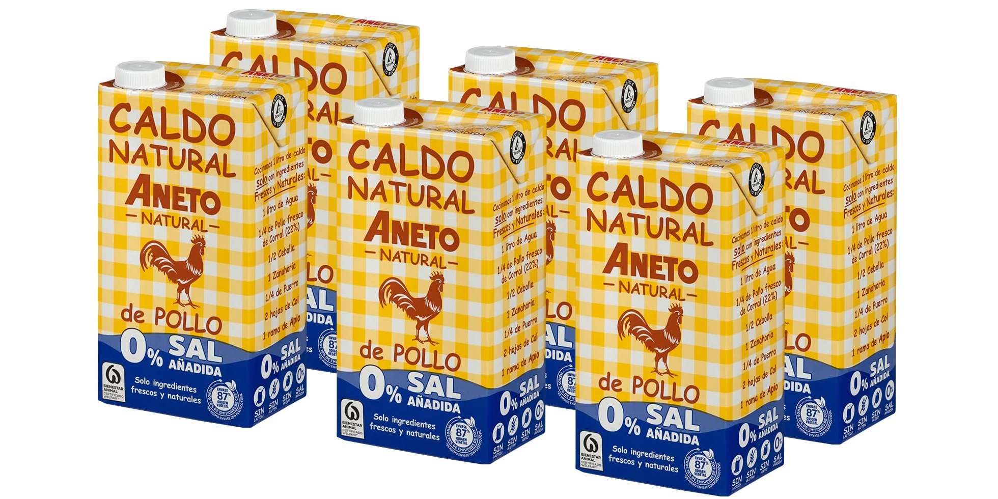 Aneto Caldo de Pollo 0% sal 6x1L