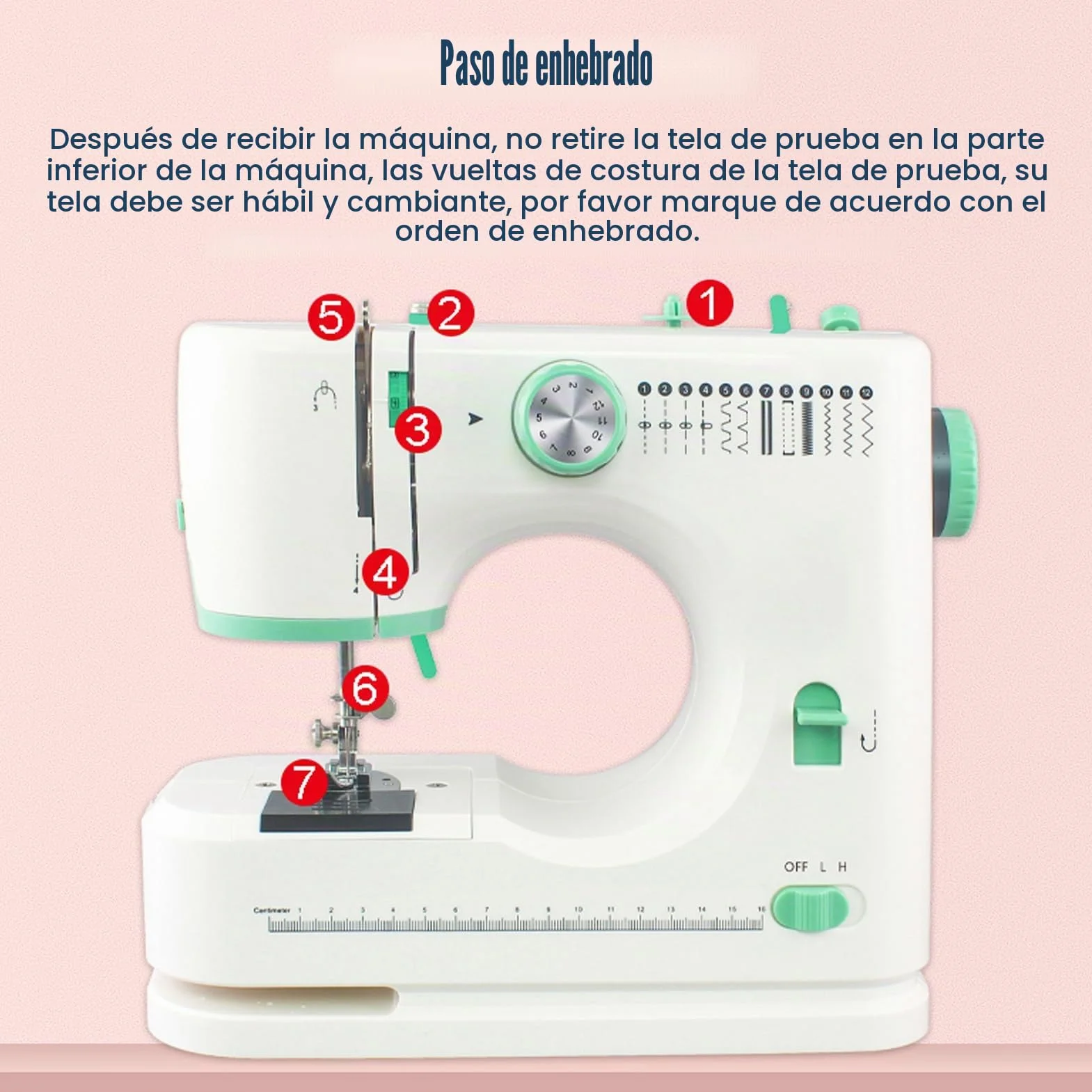 520 MáQuina De Coser PortáTil, MáQuina De Coser MultifuncióN Para Principiantes Y Profesionales, 12 Tipos De Puntadas Diferentes Con Pedal, Con Kit De Costura Para Principiantes & Hogar
