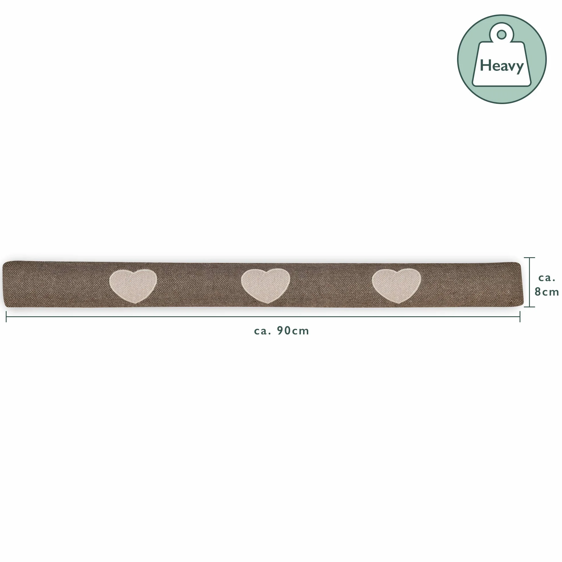 Burlete Puerta 90 cm Marrón Cortavientos Aislante Cojín Protección Frío Corrientes Aire 1 Kilo Decorativo