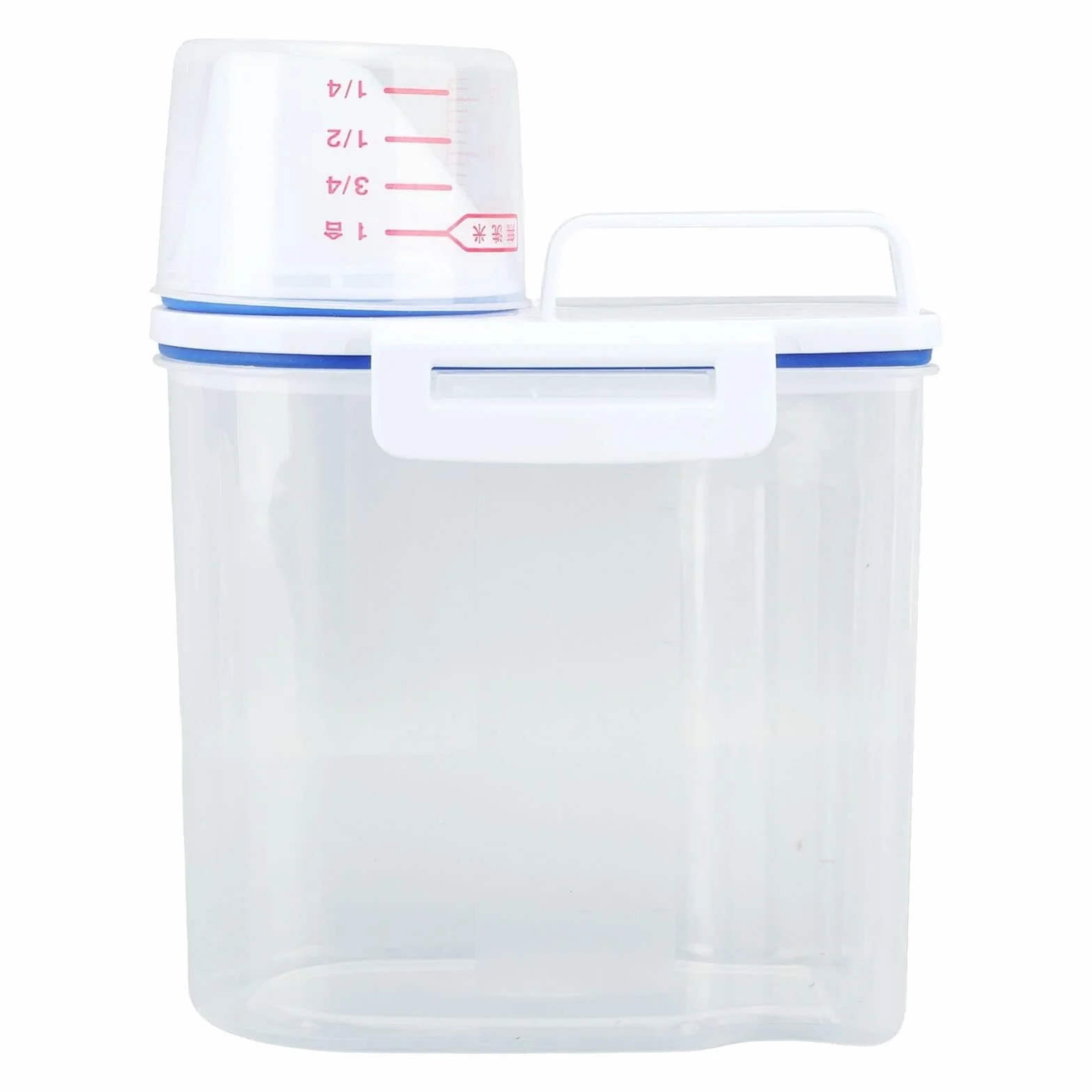 Dispensador De Cereales Para Cocina Caja Dispensadora De Contenedor De Almacenamiento De Arroz Con Taza Medidora, Dispensador De Cereales Alimentario Sellado Recipientes Para Cereales Desayuno(White)