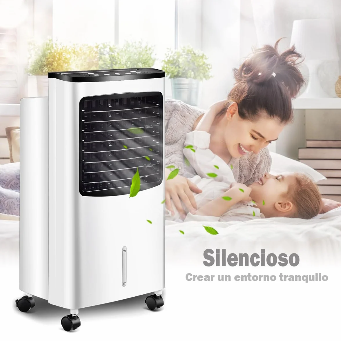 GOPLUS Aire Acondicionado Portátil 4 en 1, Purificación Ventilador Humidificador Enfriador de Aire Móvil con Depósito de Agua 8L, Climatizador Evaporativo 3 Velocidad, Temporizador 7,5H, Contro Remoto