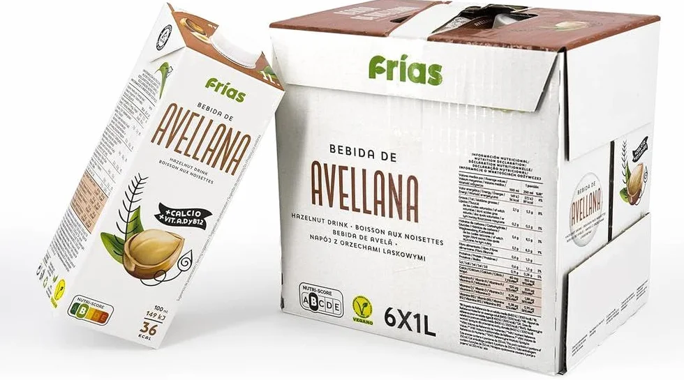 Frías Bebida Vegetal de Avellana Enriquecida con Calcio Pack 6x1L Vegana Sin Gluten Sin Lactosa