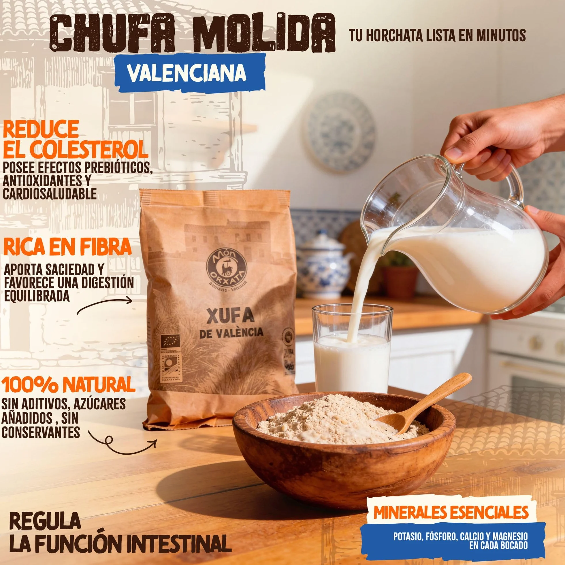 Harina de Chufa Valencia 1 kg Denominación de Origen Món Orxata