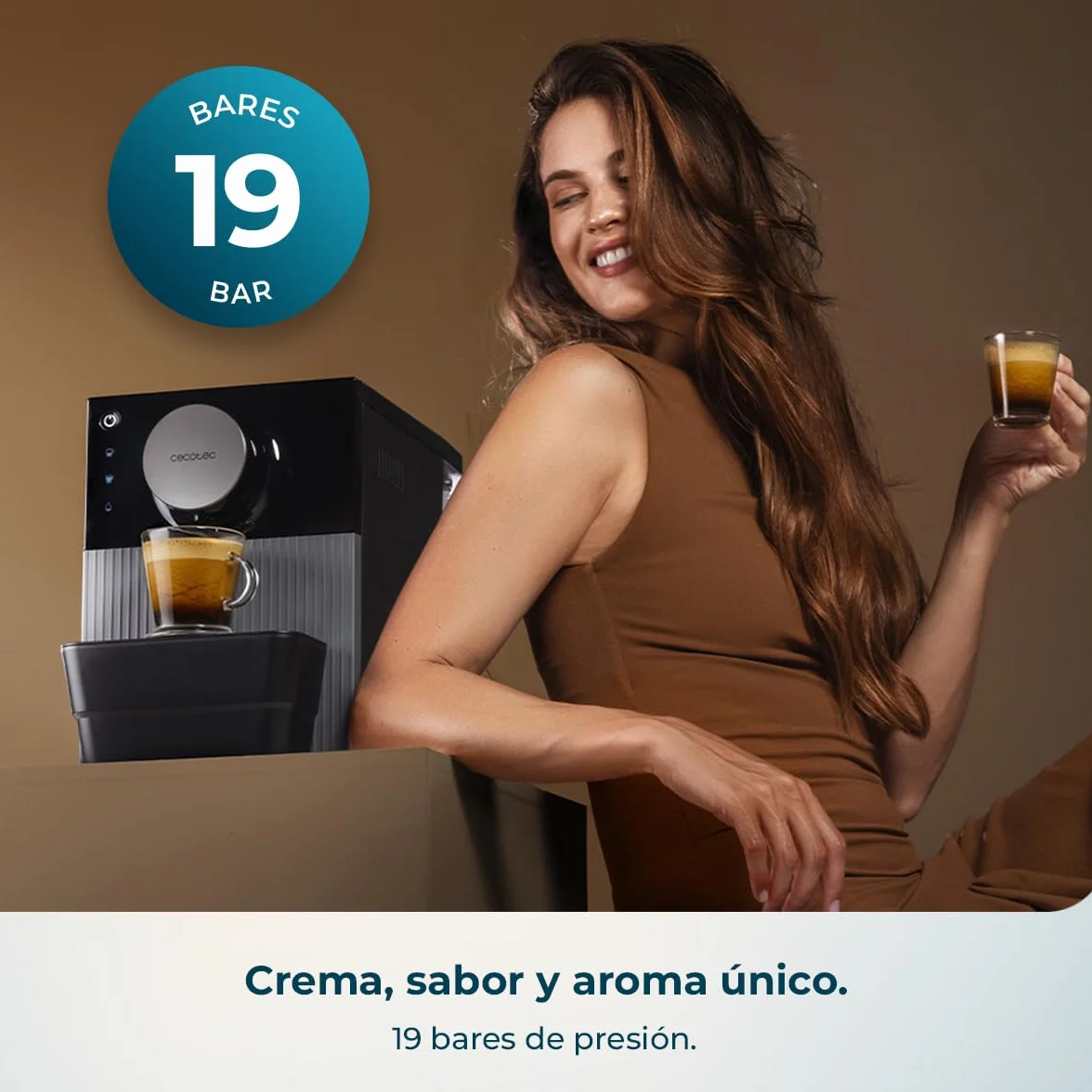 Cecotec Cafetera Superautomática Compacta Cremmaet Cube Red 1350W 19 Bares Termoblock