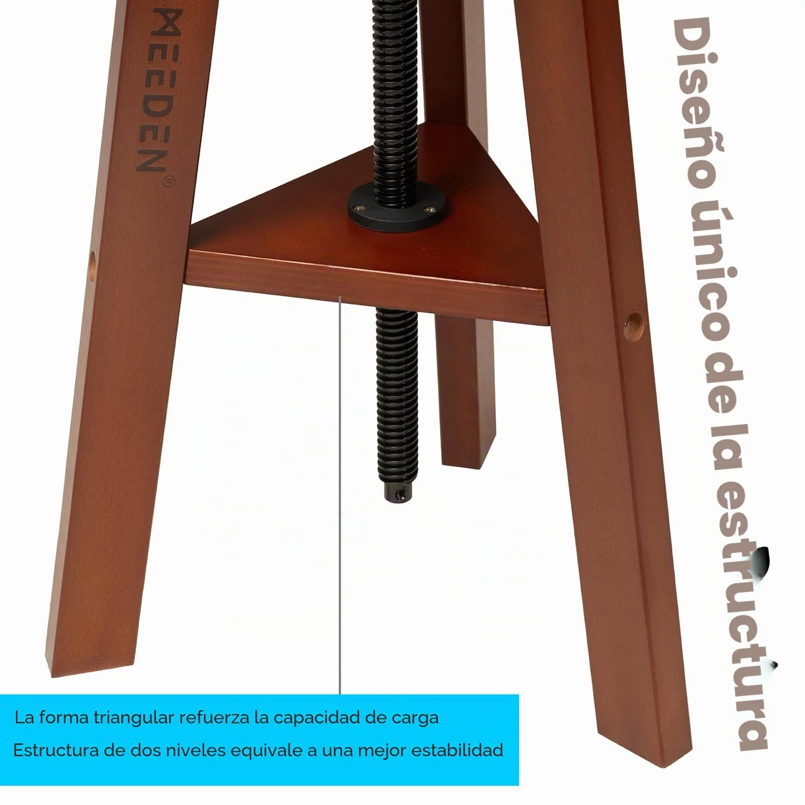 MEEDEN Taburete de Dibujo de Madera: Taburete de Pintura Ajustable en Altura de 48 a 66 cm - Taburete para Dibujo para Artistas y Adultos - Taburete de Arte para Estudio Barra Oficina Cocina