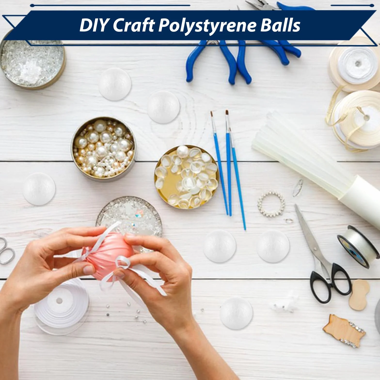 Bolas de Poliestireno 5 cm 100 Piezas Blancas para Manualidades y Decoracion