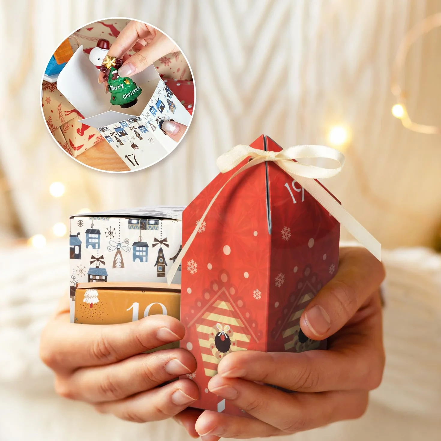 Calendario Adviento Cajas para Rellenar 25 Numeradas Navidad Crea tu 2025 Regalo Niños Amigos