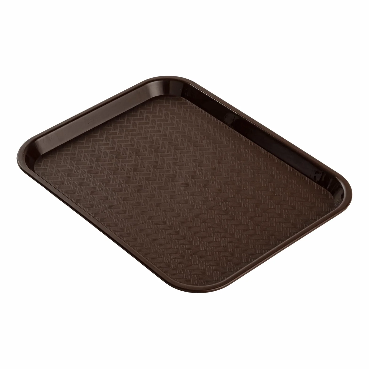 RW Base Bandeja de Comida rápida de 12 x 16 Pulgadas, 1 Bandeja de Almuerzo Resistente para cafetería, Ligera, Antideslizante, Bandeja de plástico marrón, Esquinas Redondeadas, para restaurantes o