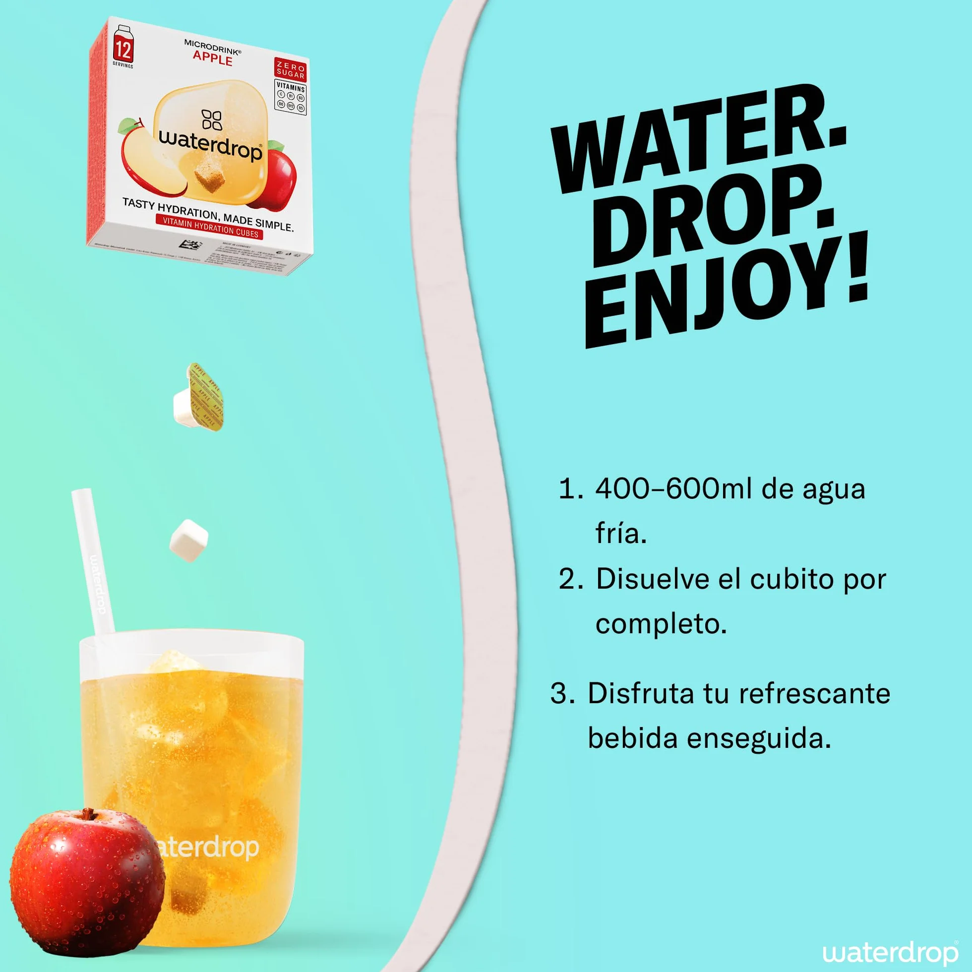 Waterdrop Microdrink Set Mix Clásico, 48 Pastillas Saborizantes para Agua, 4 Sabores Afrutados Sin Azúcar, Baja en Calorías con Vitaminas