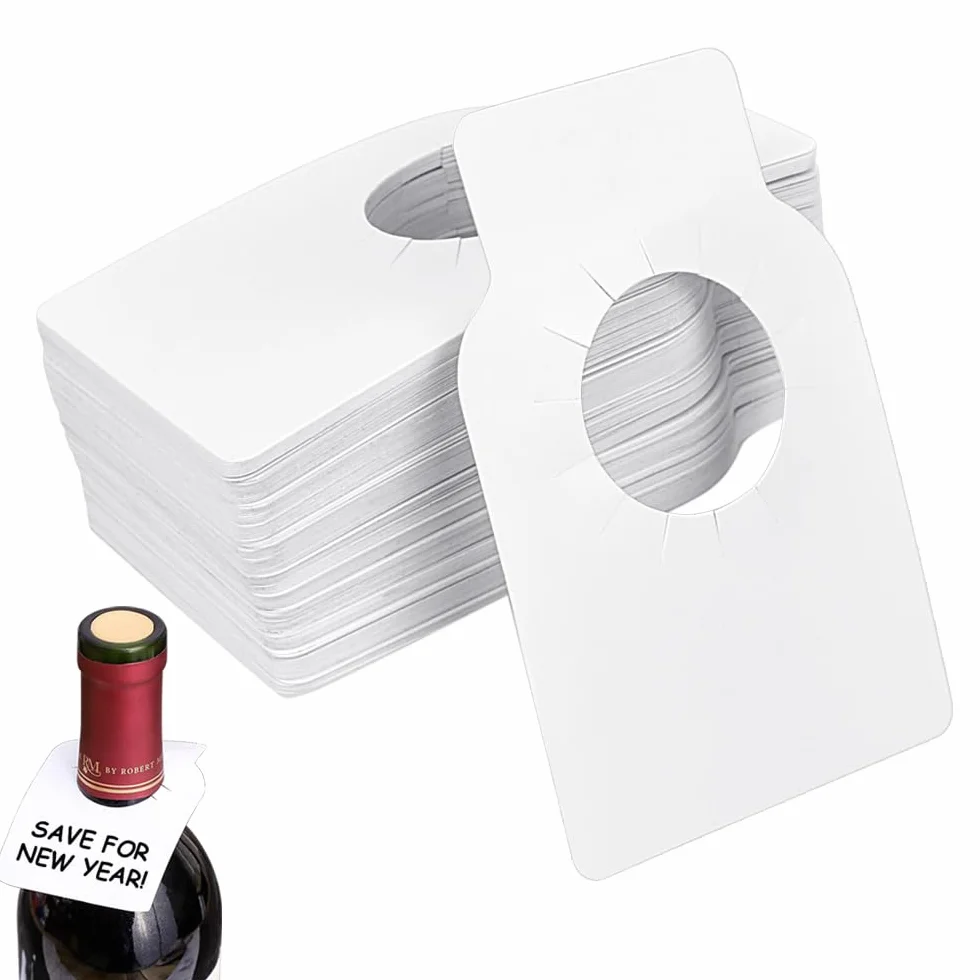 Etiquetas Plásticas para Botellas de Vino Champagne Cerveza 100 Pcs 2,8cm