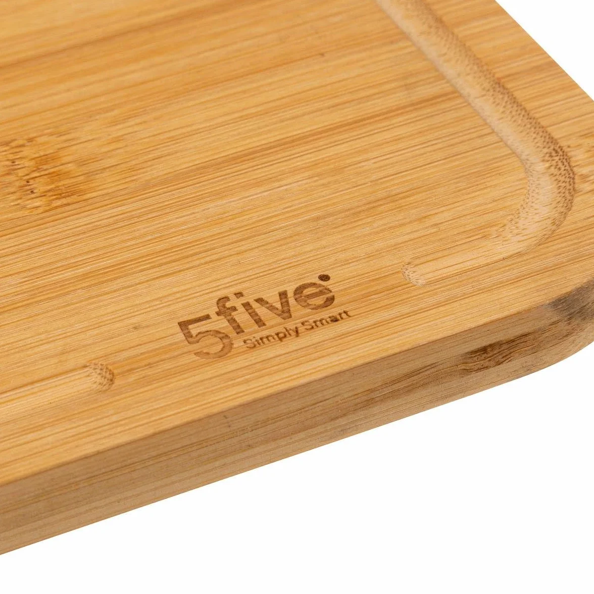 Juego de 2 tablas de cortar de bambú 35x25 cm y 22x15 cm con ranura utensilios de cocina