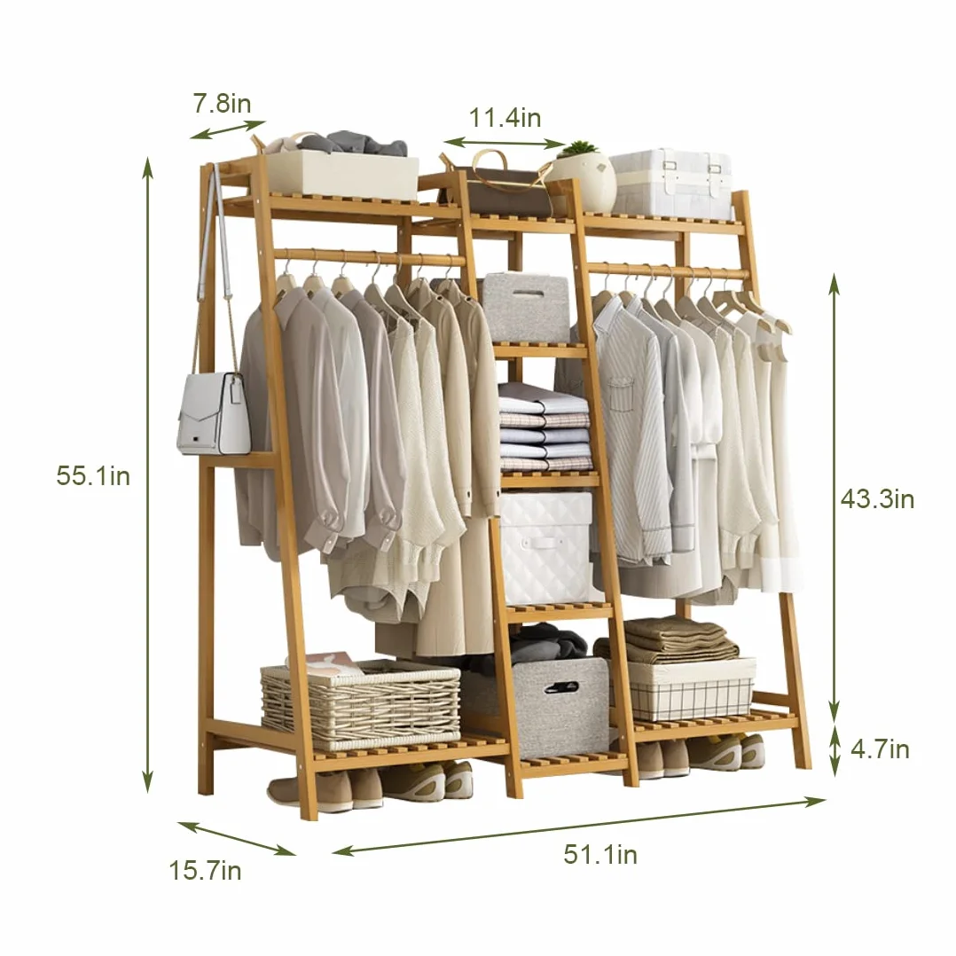 Burro Ropa, Madera, resistente, perchero Multifuncional,40 * 130 * 140cm