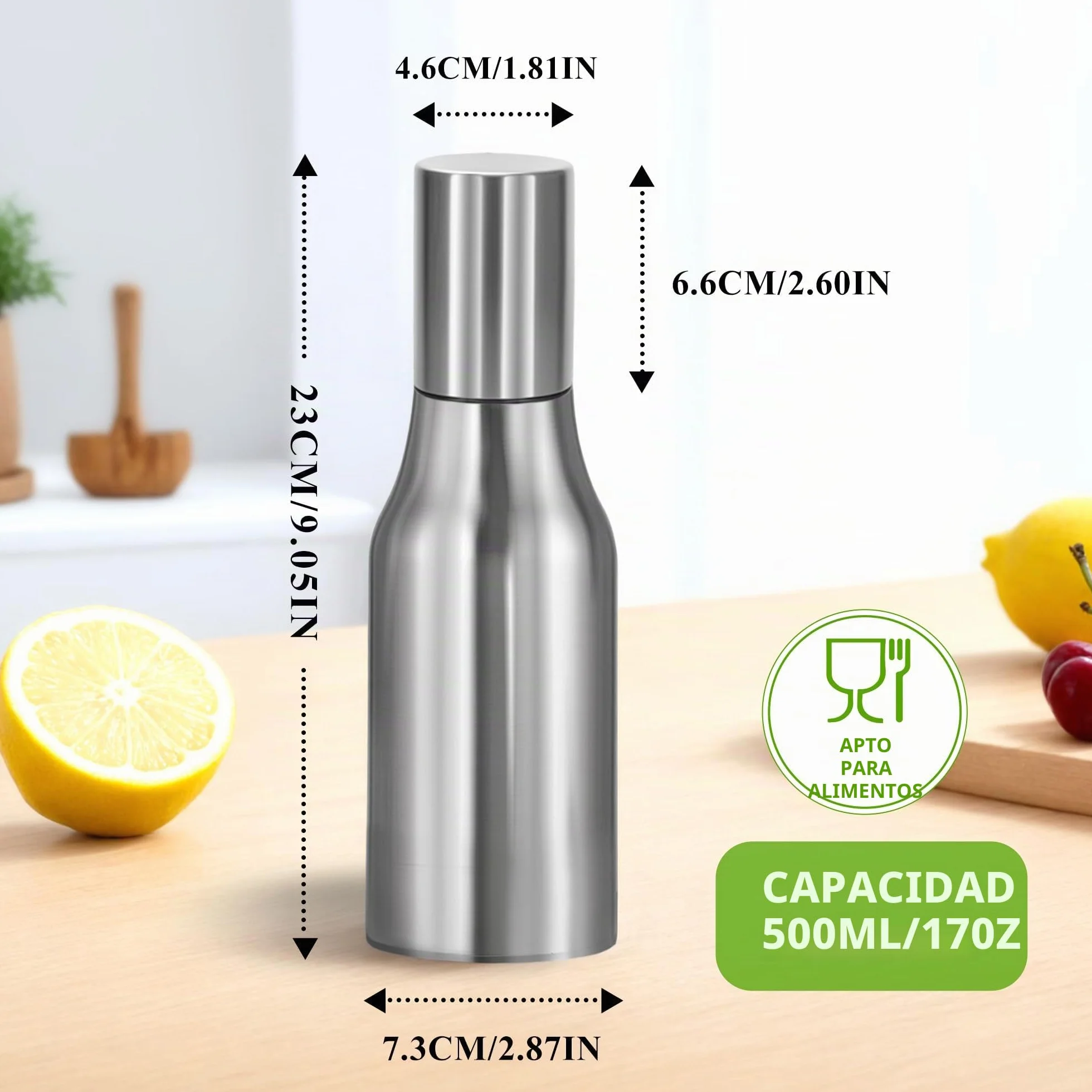Botella dispensadora de aceite de acero inoxidable