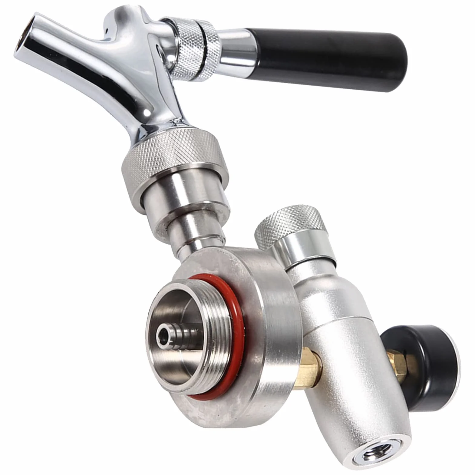 Regulador de CO2, grifo de barril de cerveza de acero inoxidable para 2L/3,6L/4L Mini barril de cerveza Growler,