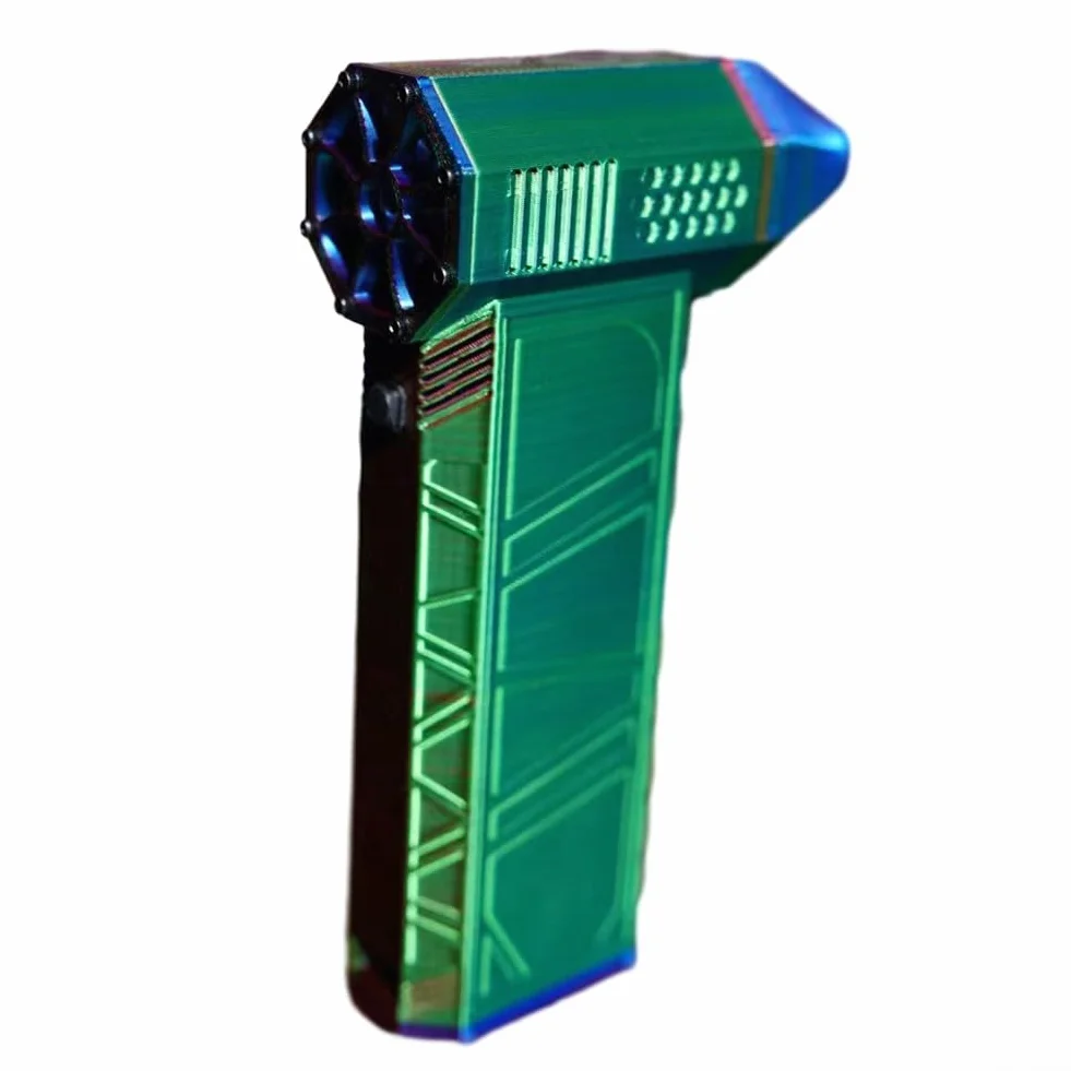 Mini ventilador turbo jet, 29 mm, 13 aspas, 110000 rpm, 13.5 cm, ventilador turbo tricolor brillante de seda